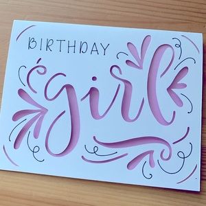 Cricut cut birthday card 4.25” x 5.5”
